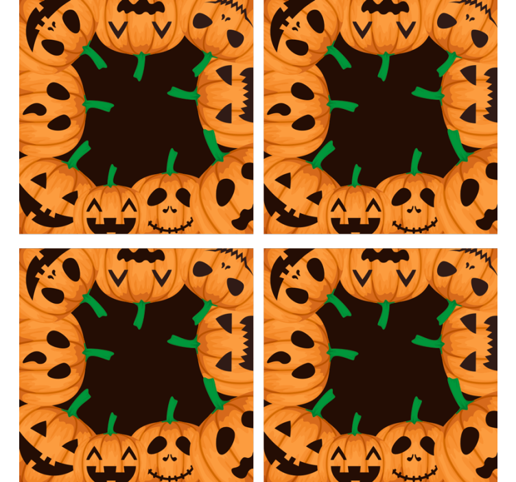 Halloween coaster with grinning pumpkin faces - TenStickers