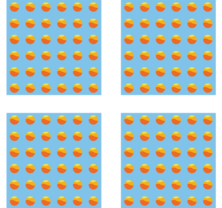 Modern coasters with vibrant round design - TenStickers