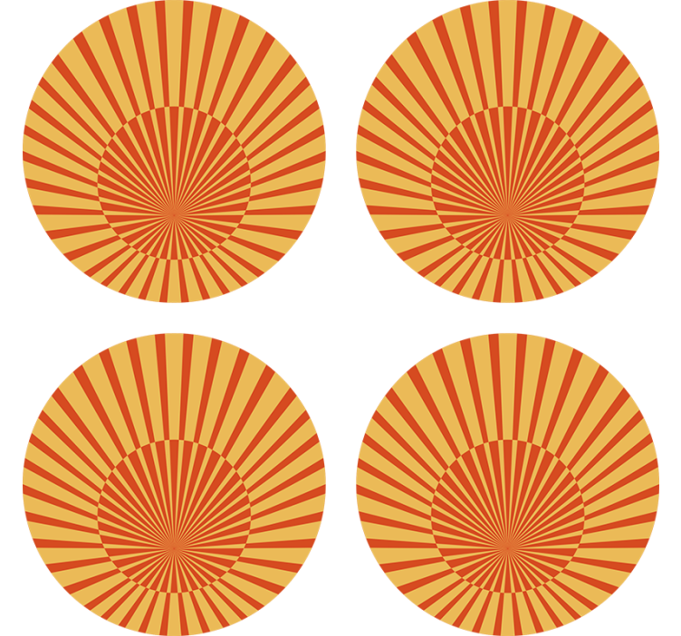 Radiant sunburst pattern coasters - TenStickers