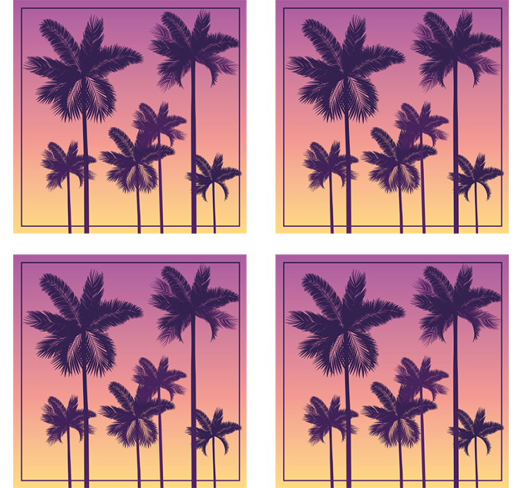 Silhouetted palm trees coasters - TenStickers