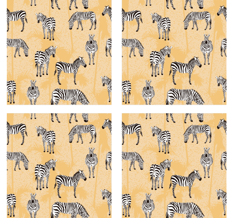 Geek coasters zebra pattern background - TenStickers