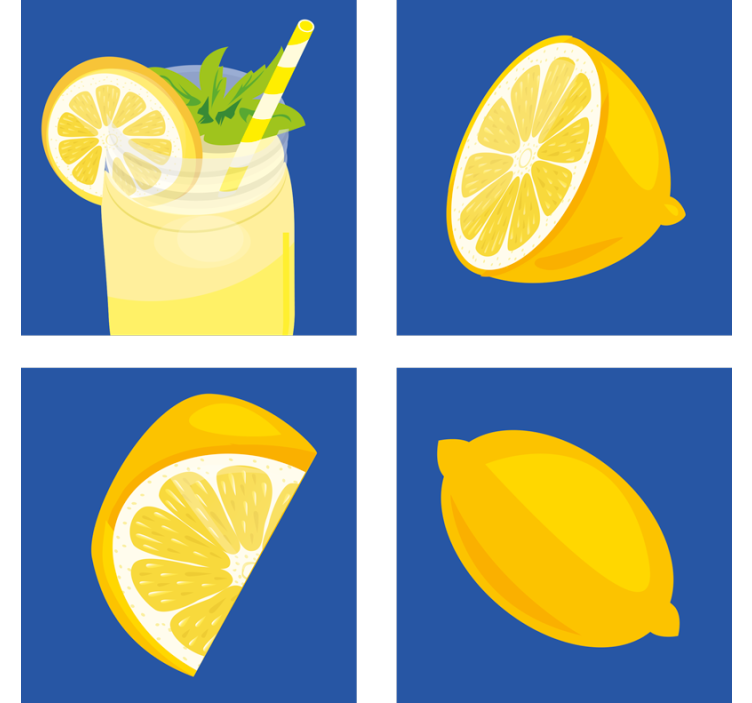 Tile coasters for refreshing lemon drink - TenStickers