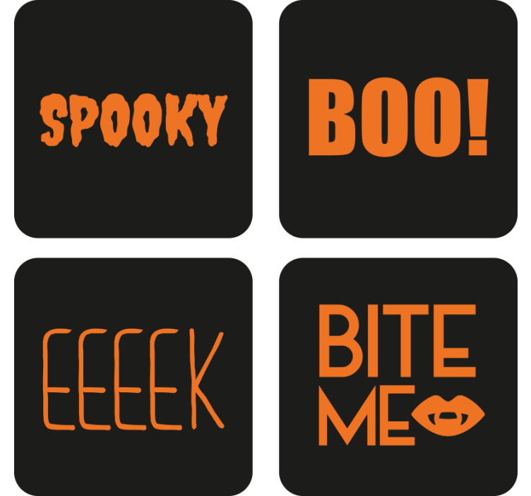 Halloween coaster with spooky text design - TenStickers