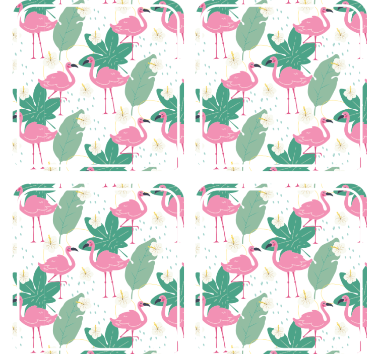 Geek coasters flamingo leaf pattern - TenStickers