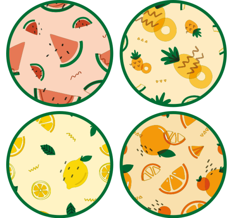 Different tiny fruits coaster modern - TenStickers