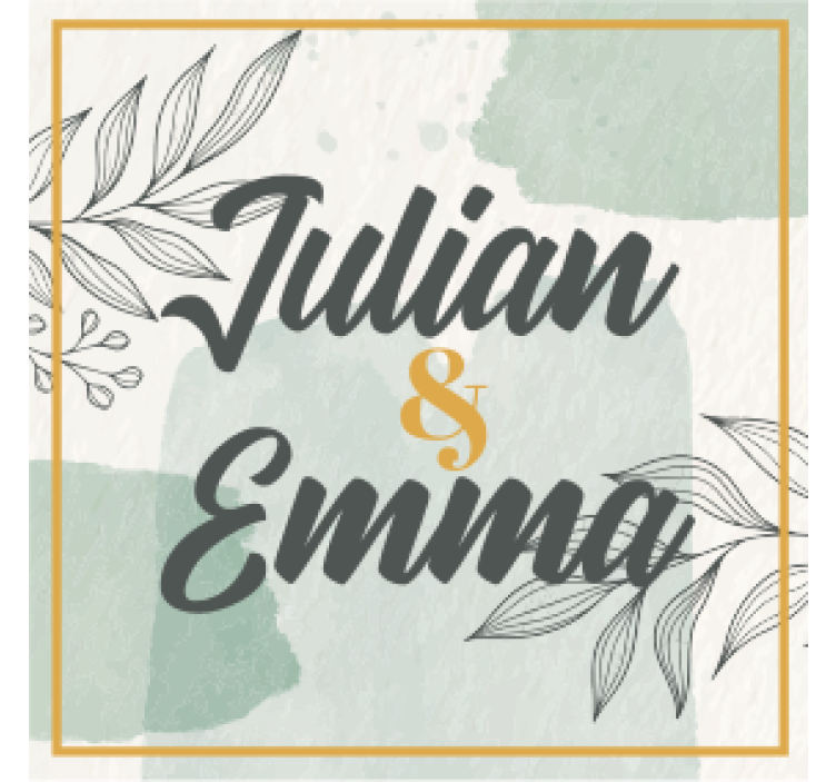 Personalised name design wedding coasters - TenStickers