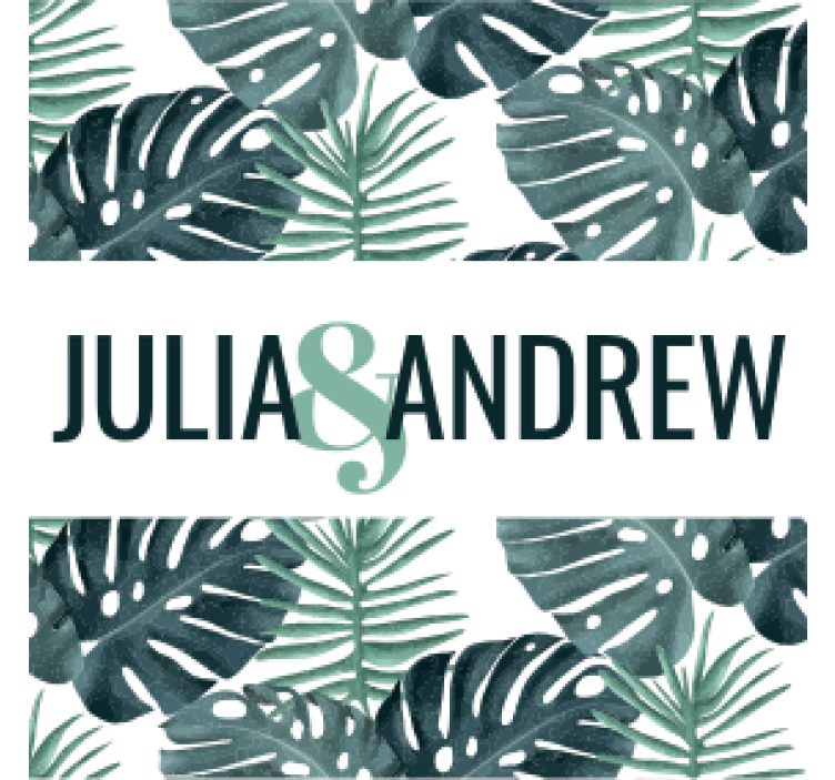 Tropical Leaf Pattern wedding coasters - TenStickers