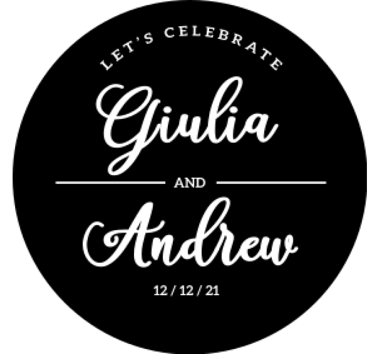 Wedding coasters with customized celebration names - TenStickers