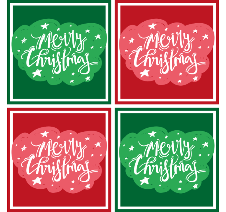 Christmas coasters with joyful holiday typography - TenStickers