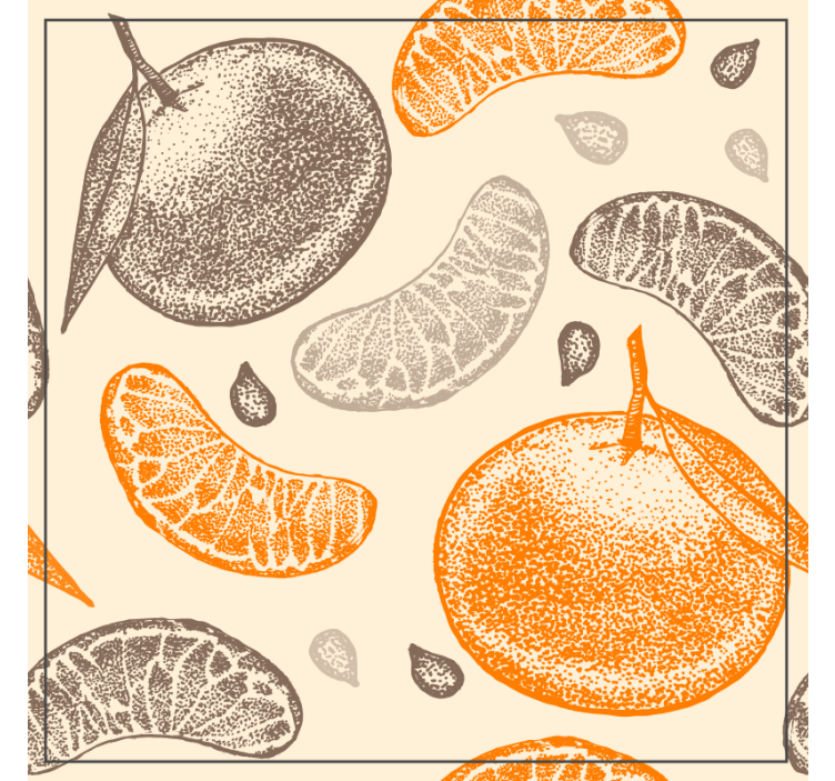 Drops of orange juice and slice vintage coaster - TenStickers
