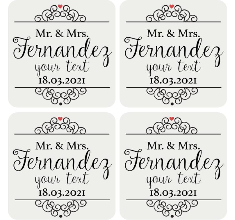 Mr and Mrs wedding coaster - TenStickers