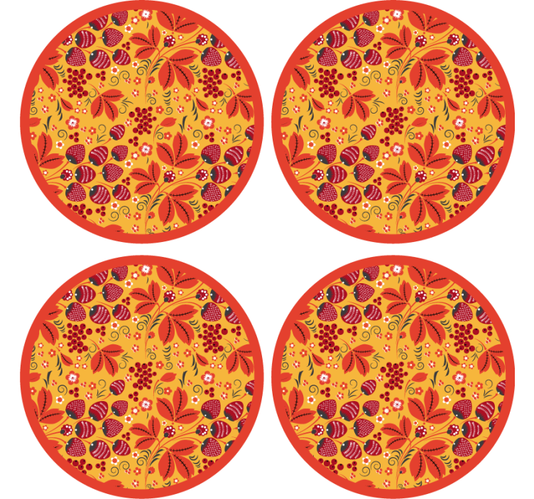 Vibrant floral motif coasters - TenStickers