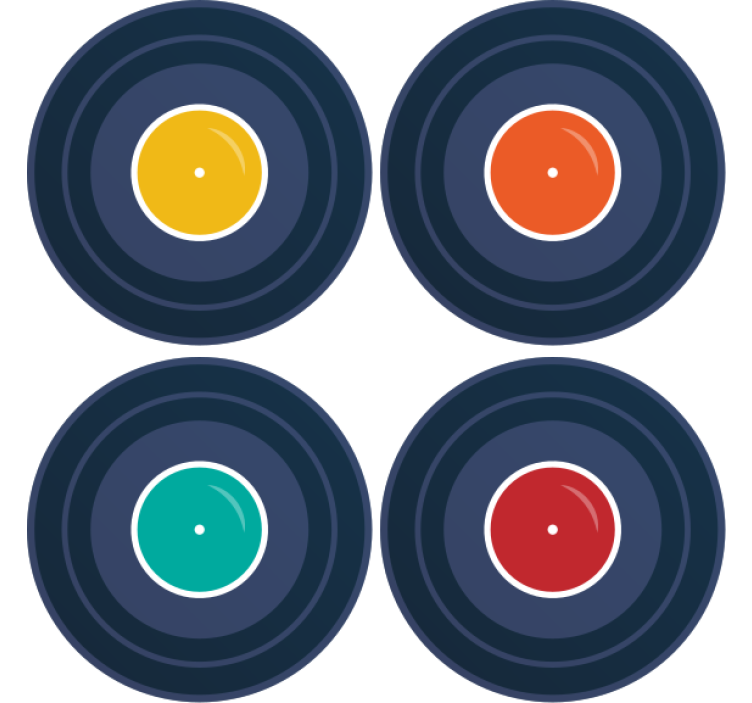 Geek coasters colorful vinyl inspiration - TenStickers