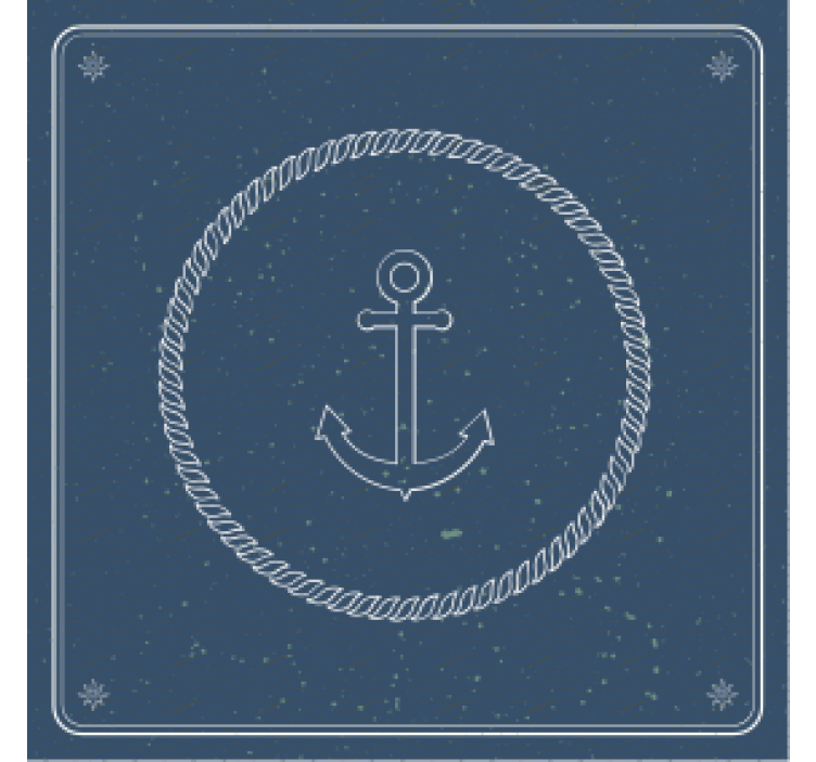 Vintage coasters with rope anchor design - TenStickers