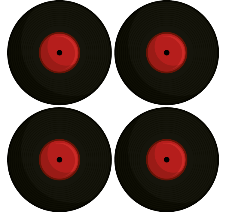 Vintage coasters retro vinyl records design - TenStickers