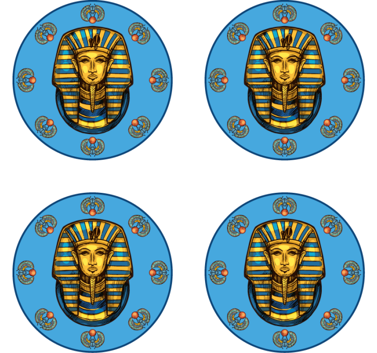 Egyptian pharaon vintage coaster - TenStickers