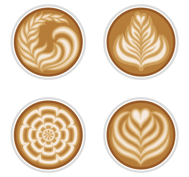 Cofee art modern coasters - TenStickers