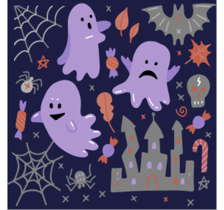 Halloween coaster with whimsical ghosts design - TenStickers