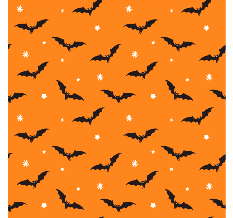 Halloween coaster with bat patterned orange design - TenStickers