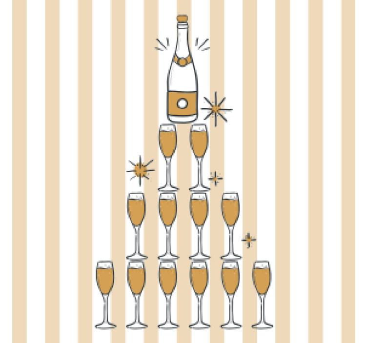 Champaign glass  tree christmas coaster - TenStickers