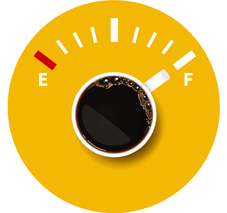 Coffee power illustration modern coaster - TenStickers