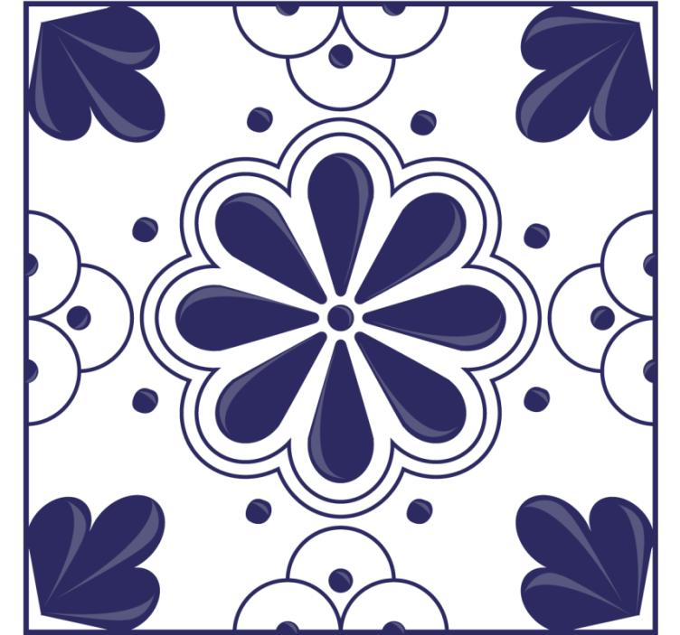 Floral motif tile coasters - TenStickers