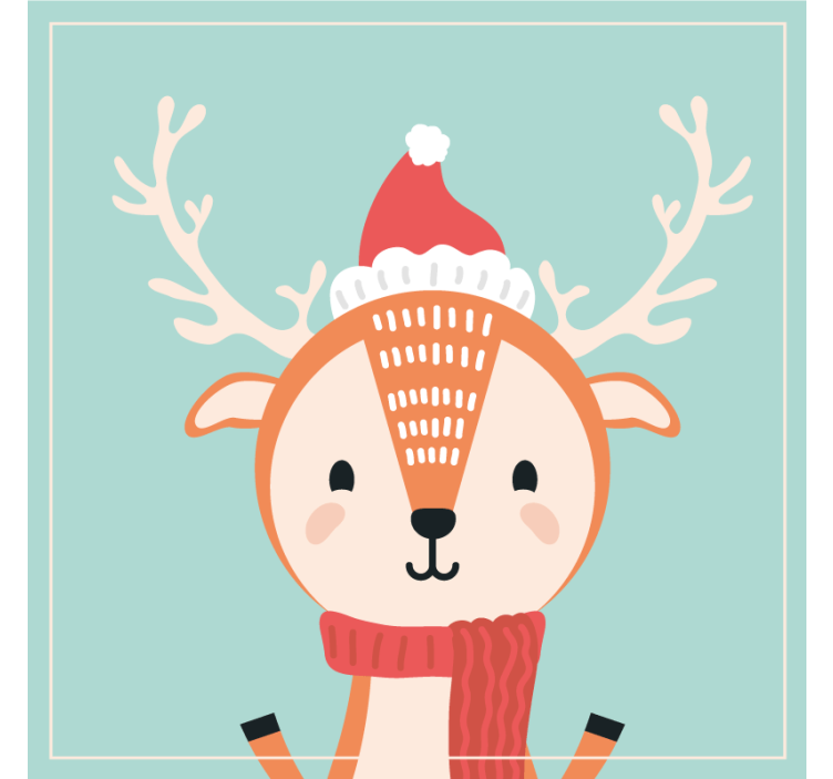 Christmas coasters festive reindeer design - TenStickers