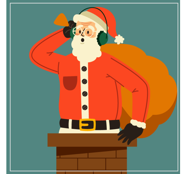 Santa Listening Chimney christmas coasters - TenStickers