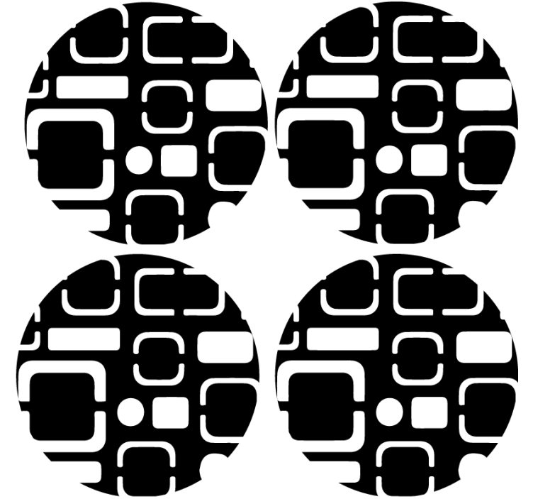 Coasters with geometric black patterns - TenStickers