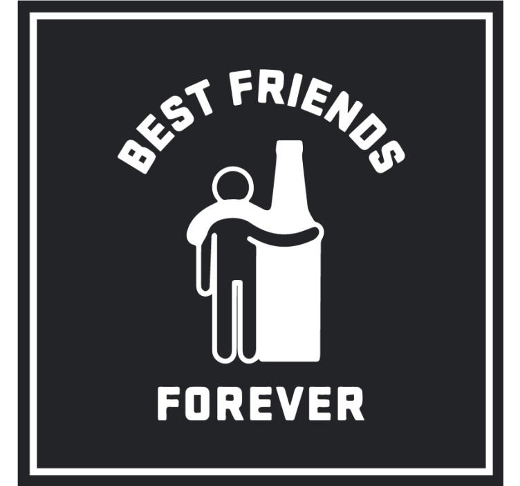 Best friend forever person and beer mats - TenStickers