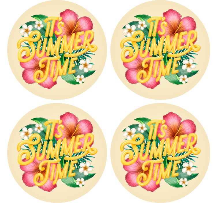 Text coasters floral summer inspiration - TenStickers