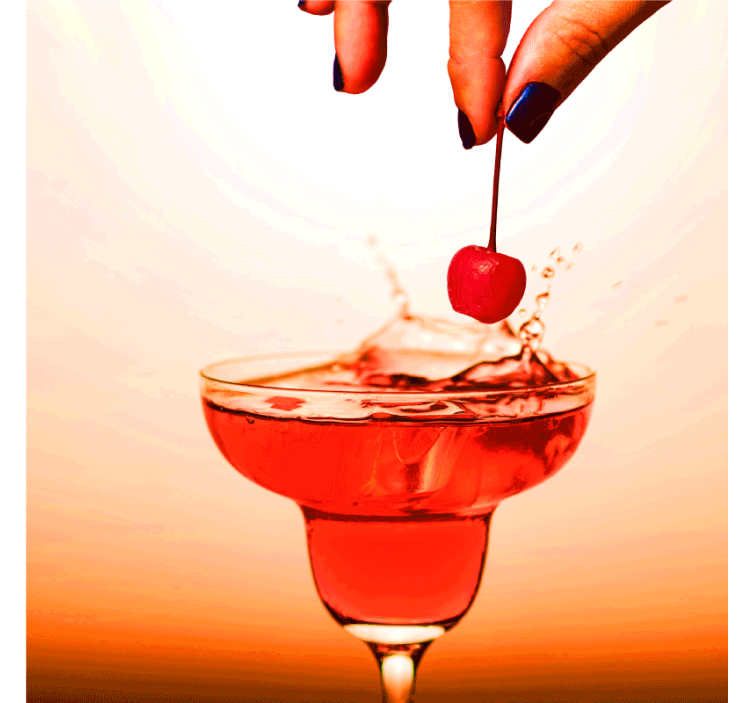 Modern coasters cherry splash cocktail delight - TenStickers