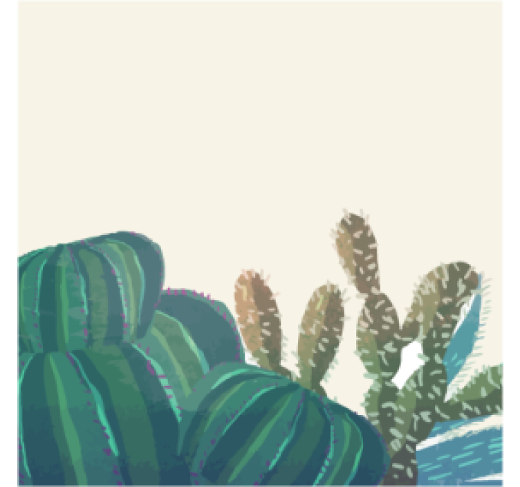 Coasters cacti arrangement with texture - TenStickers