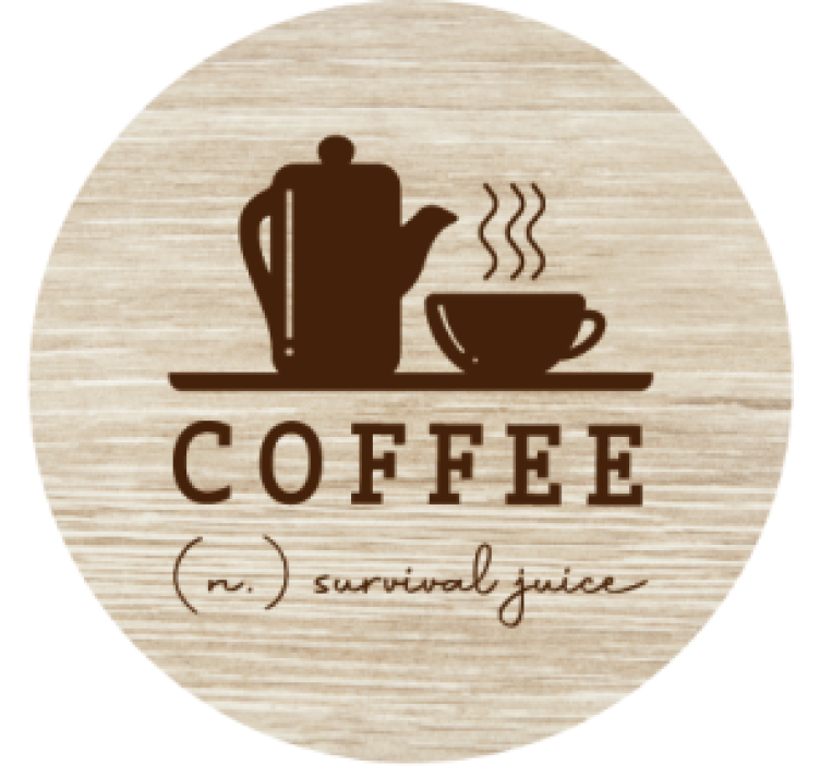 Personalisable coasters coffee pot and cup - TenStickers