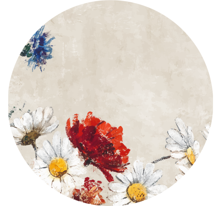 Flower on the beige background modern coaster - TenStickers