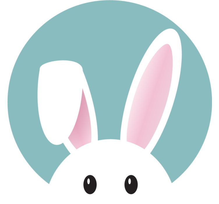 Geek coasters cute bunny face - TenStickers