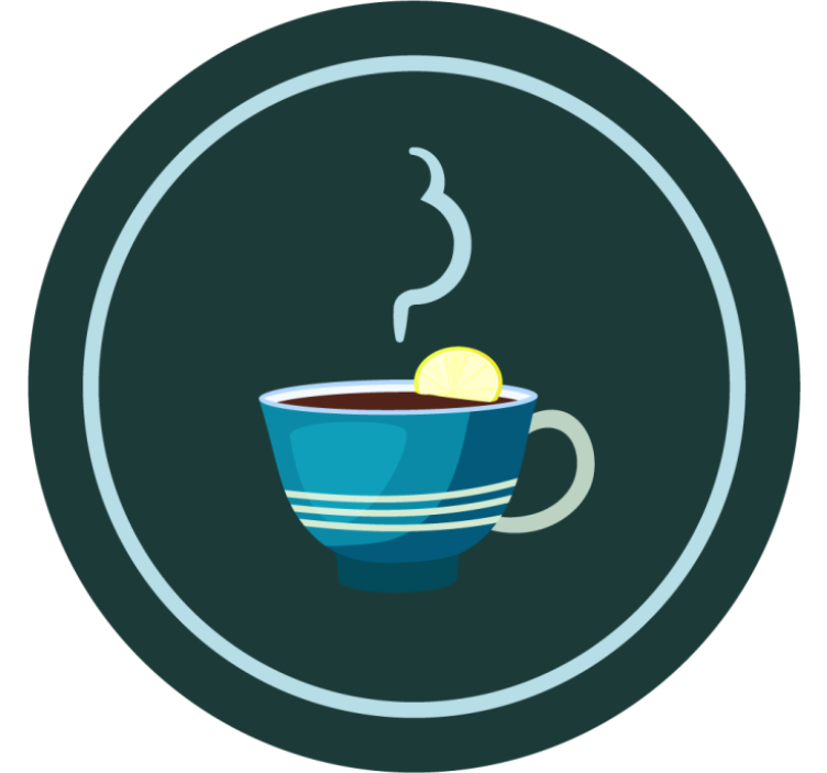 Modern coasters stylish tea cups - TenStickers