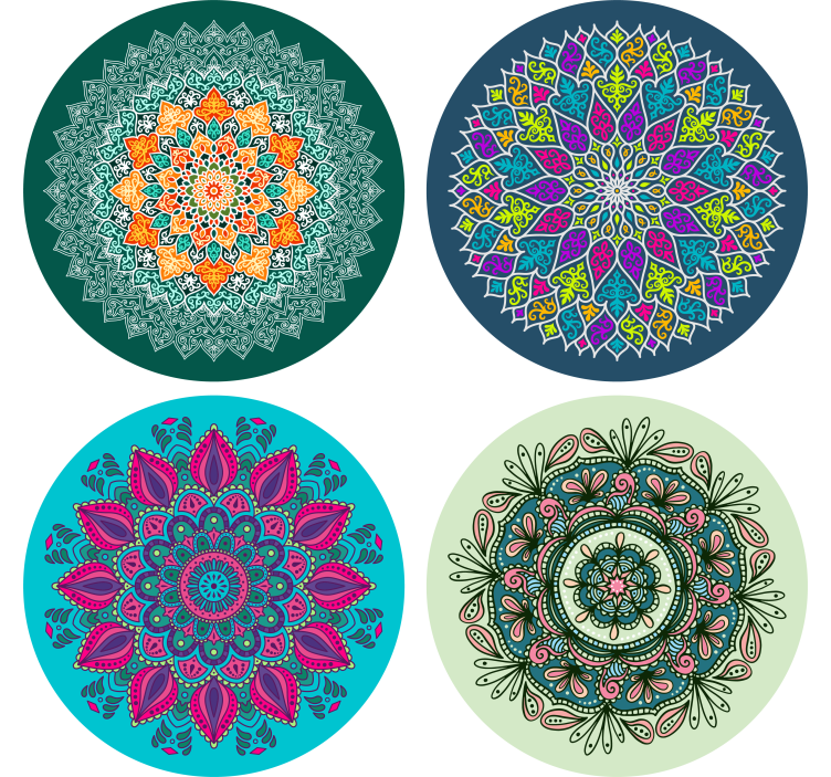 Coasters with detailed mandala designs - TenStickers