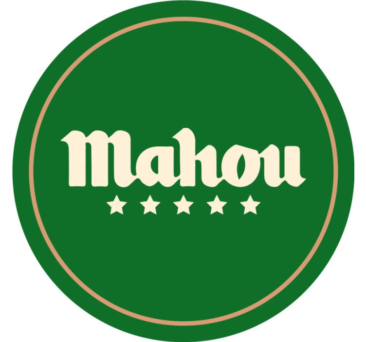 Mahou logo on a set table beer mats - TenStickers