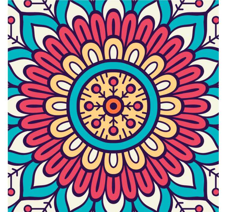 Coasters with circular floral design - TenStickers