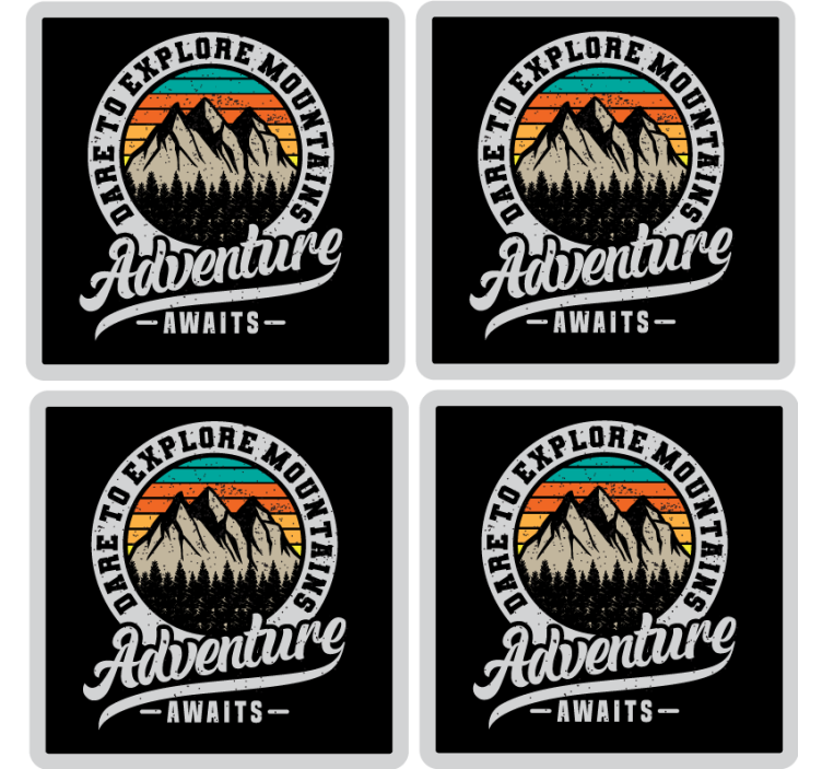 Adventure awaits vintage coaster - TenStickers