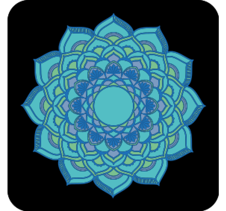 Coasters intricate blue floral design - TenStickers