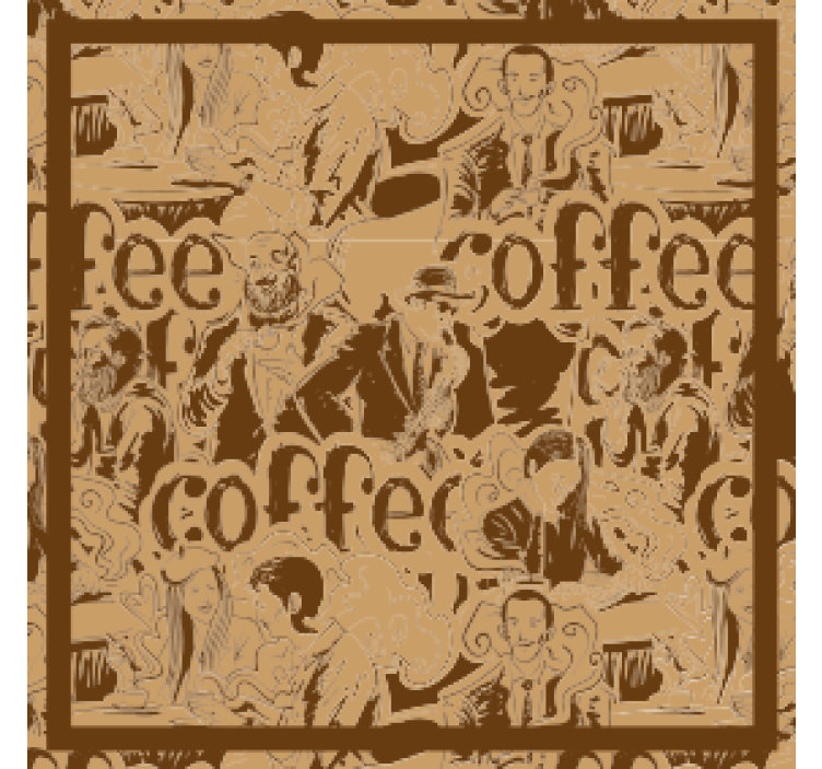 Coffee pattern modern coaster - TenStickers
