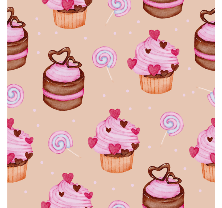 Personalisable coasters sweet cupcake design - TenStickers