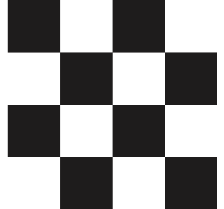 Black and white checkered texture coaster - TenStickers