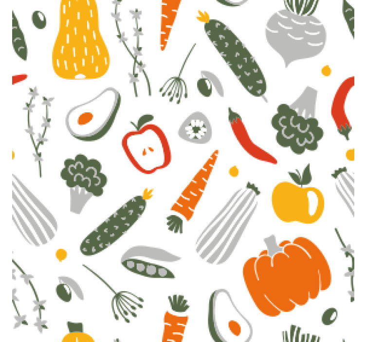 Modern coasters with vibrant vegetable design - TenStickers