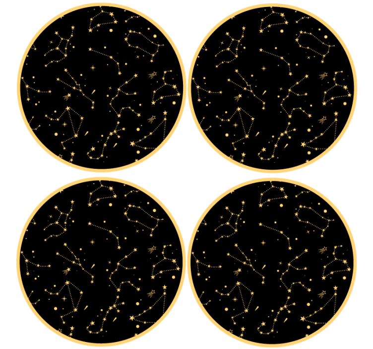 Geek coasters with celestial pattern elements - TenStickers