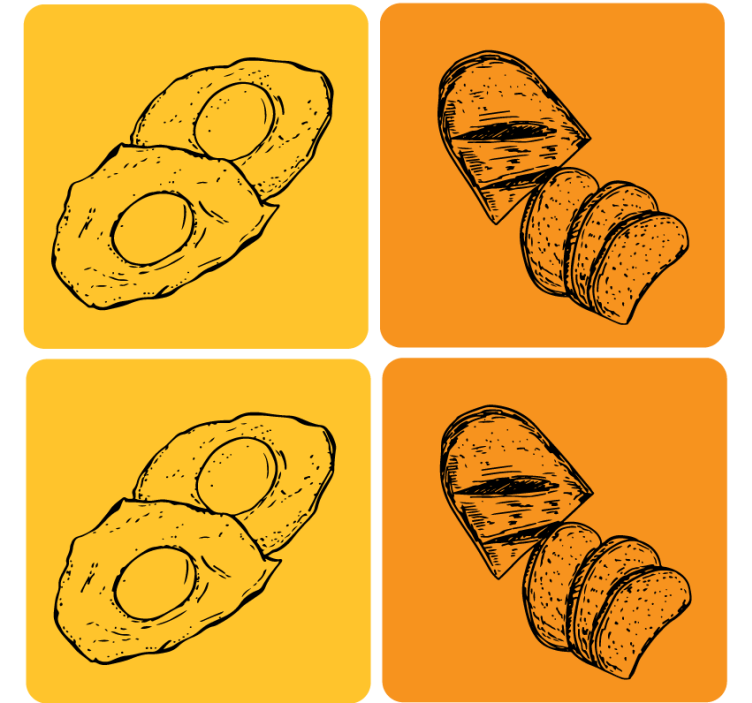 Modern coasters sliced avocado and bread design - TenStickers