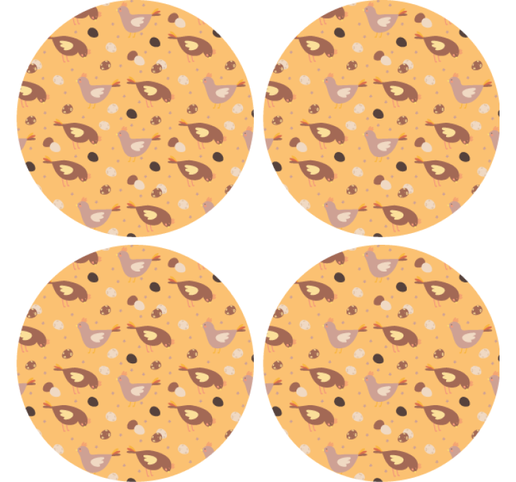 Orange chick pattern coaster - TenStickers
