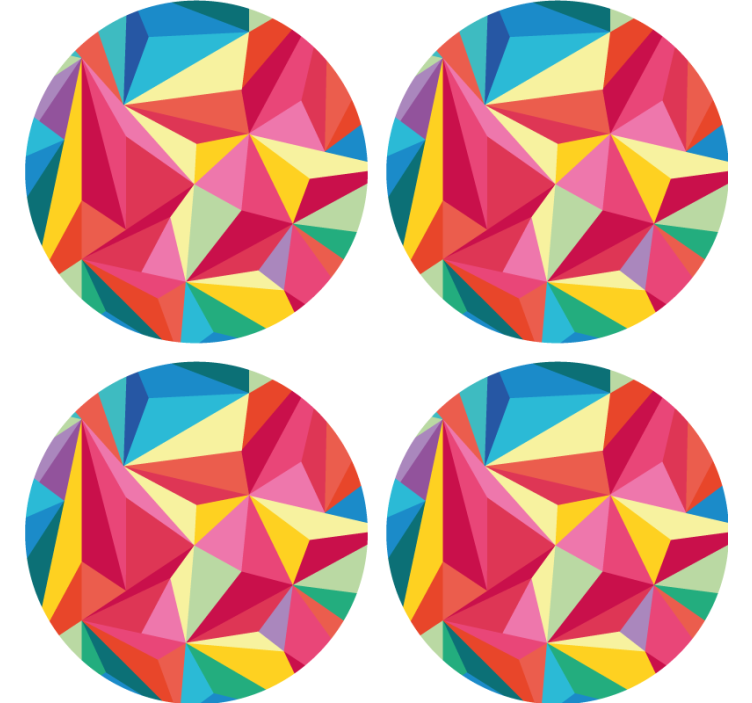 Vibrant geometric patterns coasters - TenStickers